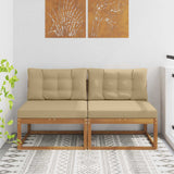 vidaXL Outdoor Ottoman Solid Acacia Wood Natural