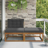 vidaXL Outdoor Ottoman Solid Acacia Wood Natural