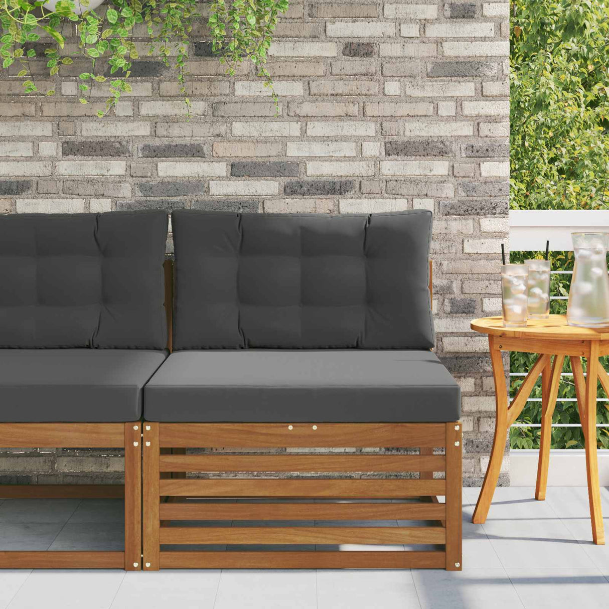 vidaXL Outdoor Footstool Solid Acacia Wood Natural