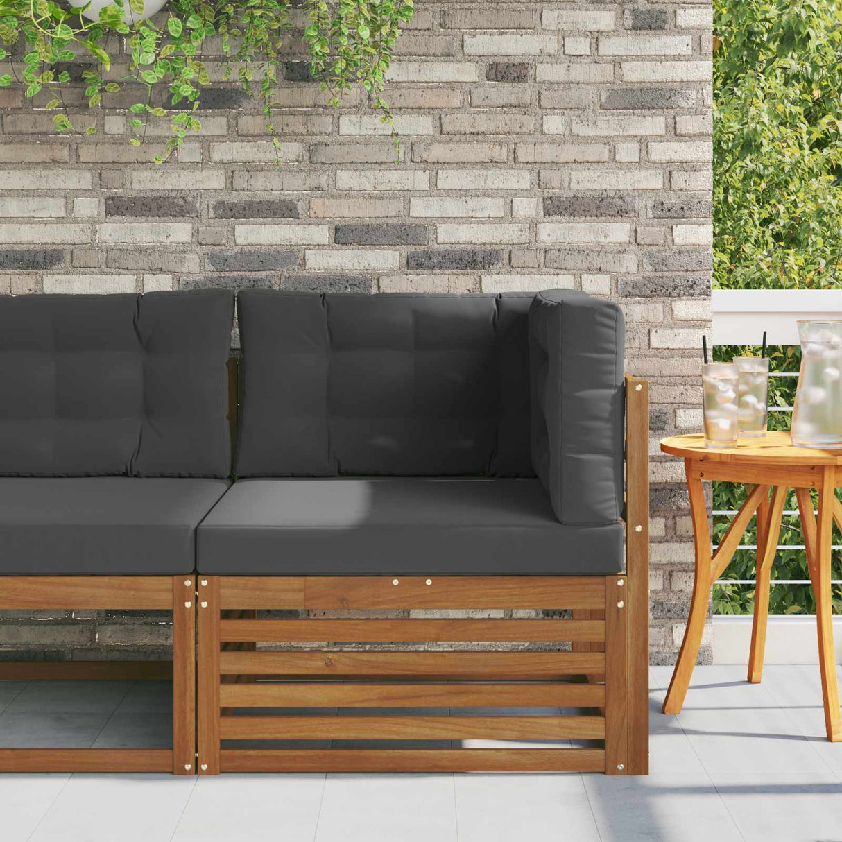 vidaXL Outdoor Footstool Solid Acacia Wood Natural