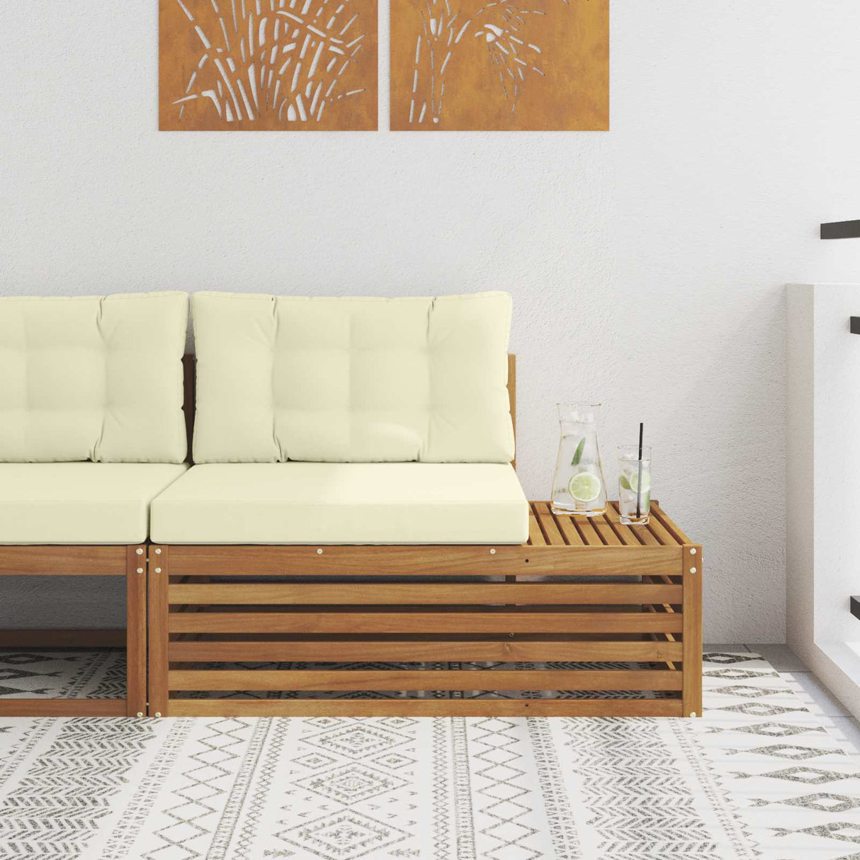 vidaXL Outdoor Footstool Solid Acacia Wood Natural