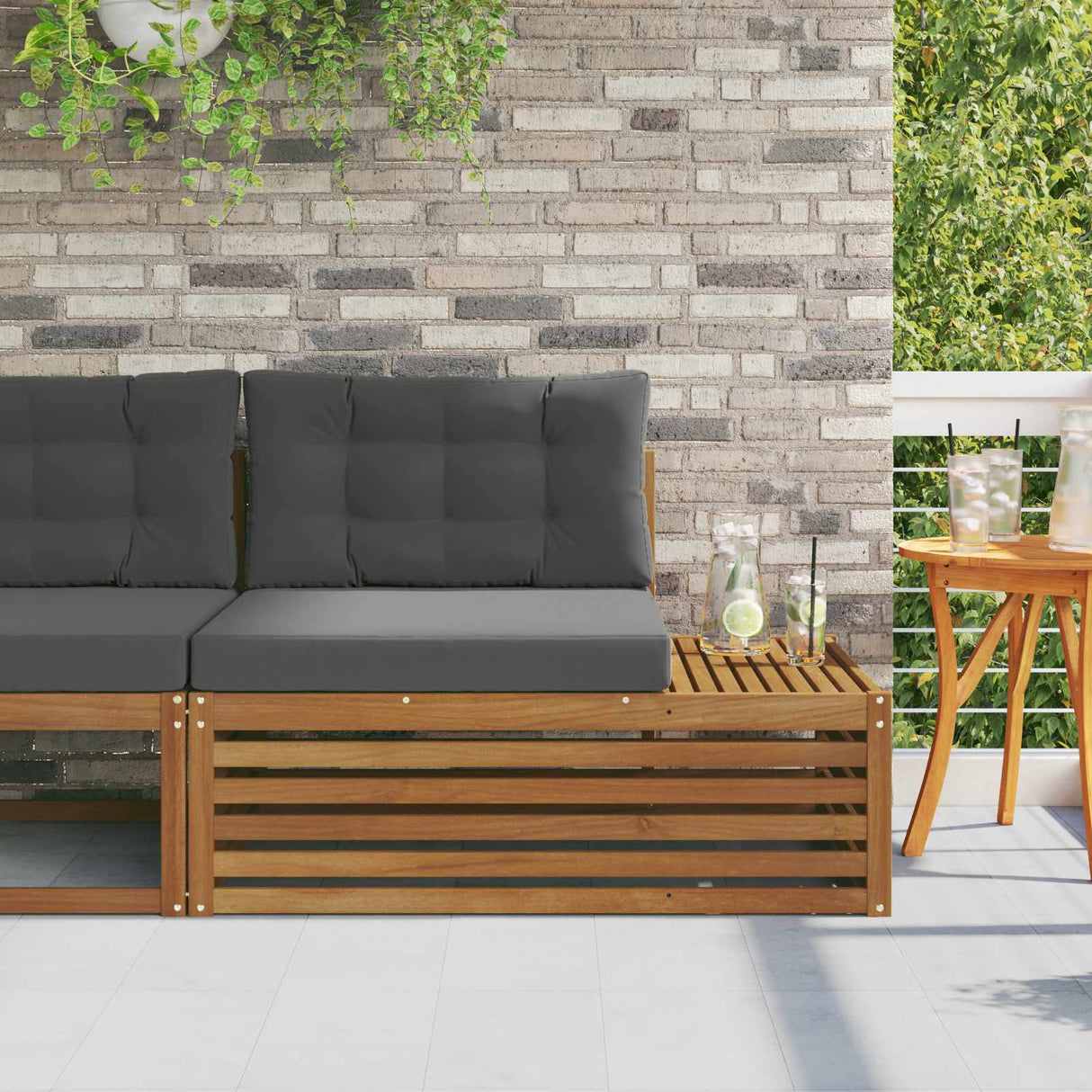 vidaXL Outdoor Footstool Solid Acacia Wood Natural