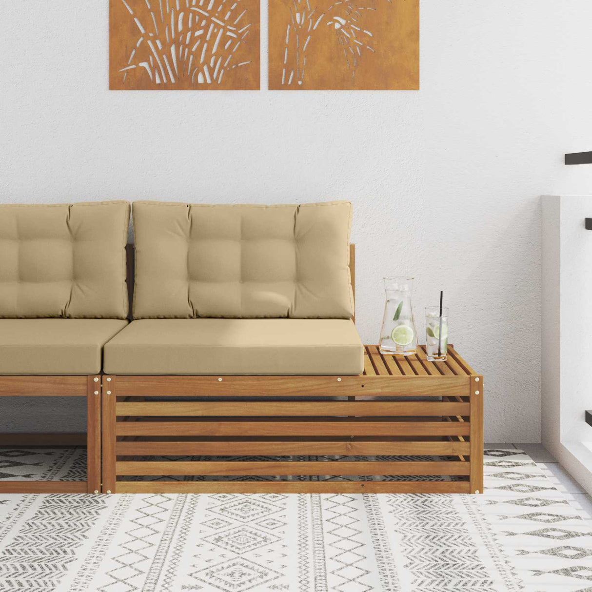 vidaXL Outdoor Footstool Solid Acacia Wood Natural