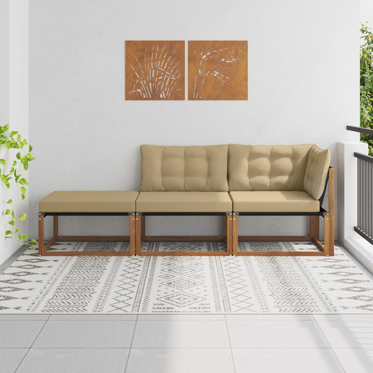 vidaXL Buiten Voetenbank Massief Acacia Hout Naturel