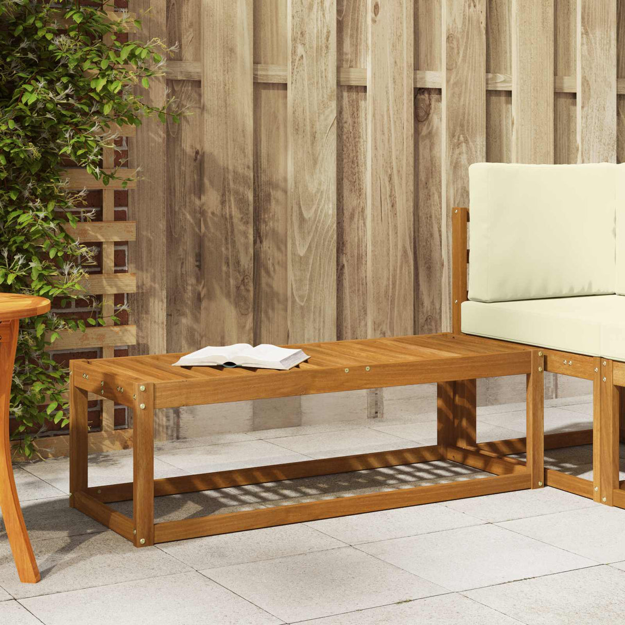 vidaXL Wooden Stool Bench Natural 43 x 43 x 37 cm Solid Acacia Wood