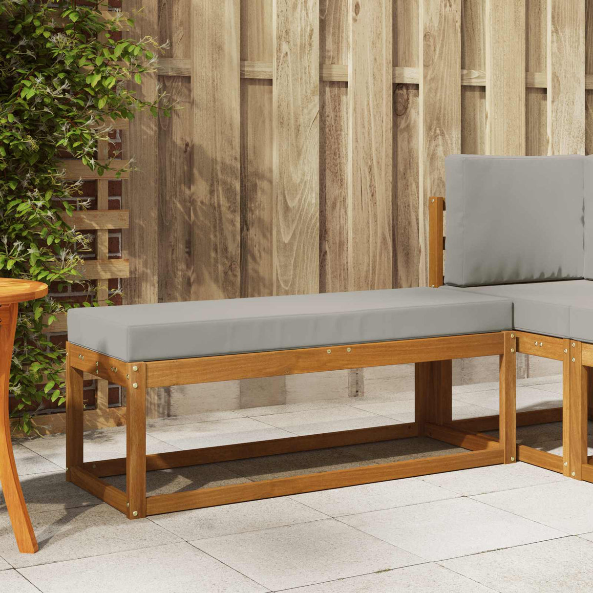 vidaXL Wooden Stool Bench Natural 43 x 43 x 37 cm Solid Acacia Wood