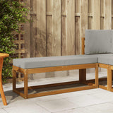 vidaXL Wooden Stool Bench Natural 43 x 43 x 37 cm Solid Acacia Wood