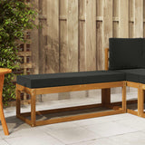 vidaXL Wooden Stool Bench Natural 43 x 43 x 37 cm Solid Acacia Wood