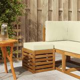 vidaXL Wooden Stool Bench Natural 43 x 43 x 37 cm Solid Acacia Wood