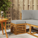 vidaXL Wooden Stool Bench Natural 43 x 43 x 37 cm Solid Acacia Wood