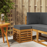 vidaXL Wooden Stool Bench Natural 43 x 43 x 37 cm Solid Acacia Wood