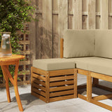 vidaXL Wooden Stool Bench Natural 43 x 43 x 37 cm Solid Acacia Wood