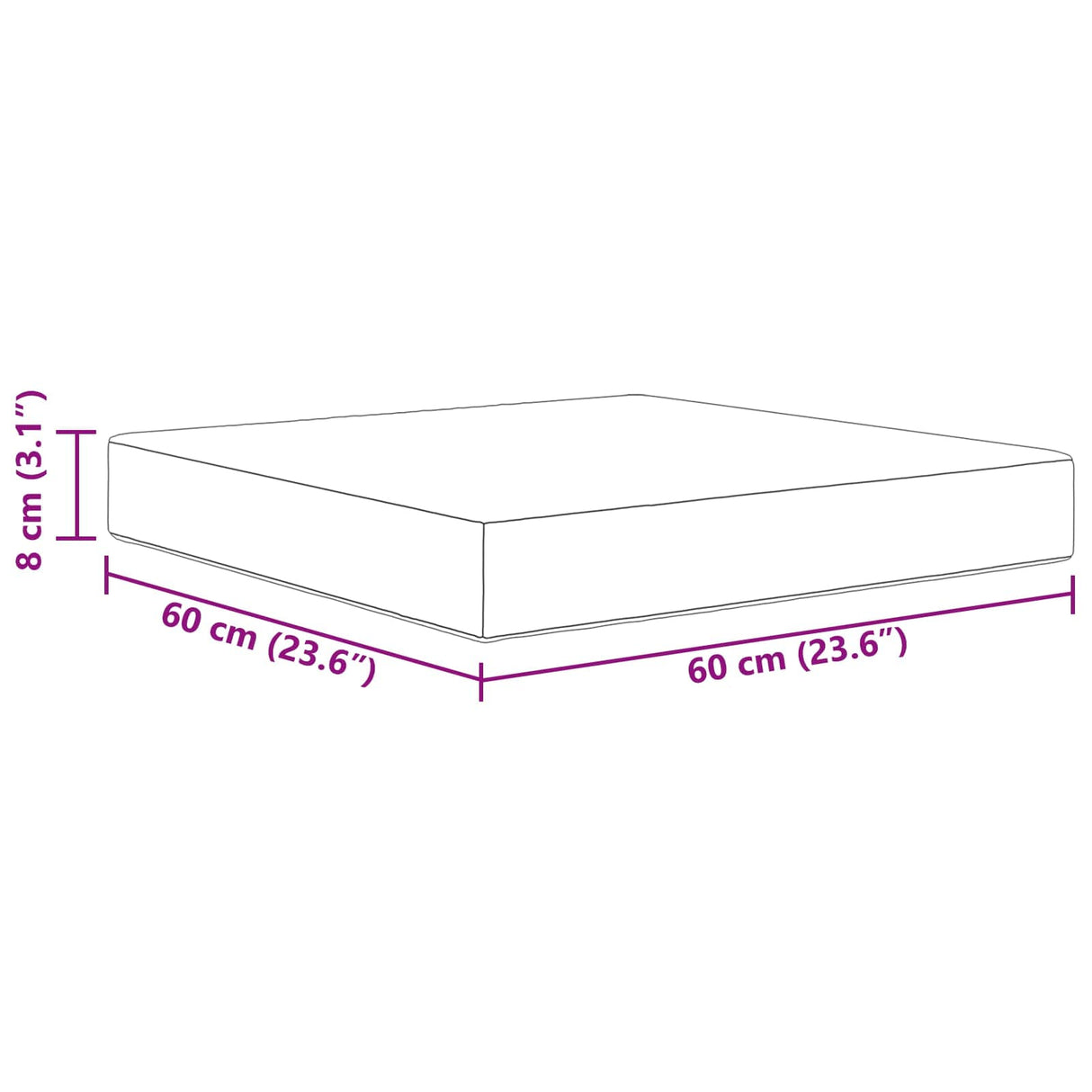 vidaXL Buitenbankkussen Antraciet 60 x 60 x 8 cm Polyester