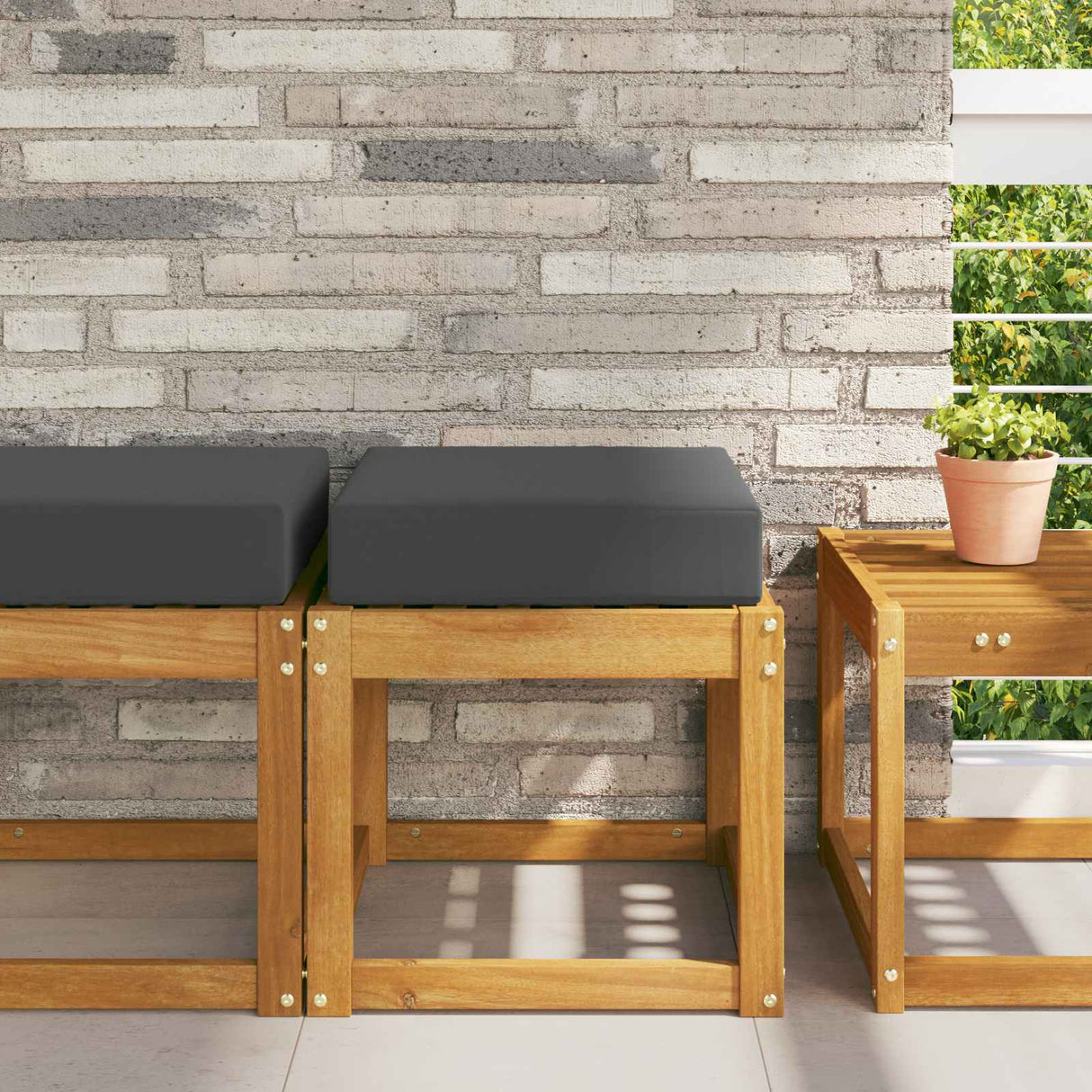 vidaXL Buitenstoel Kussen Antraciet 40 x 40 x 8 cm 100% Polyester