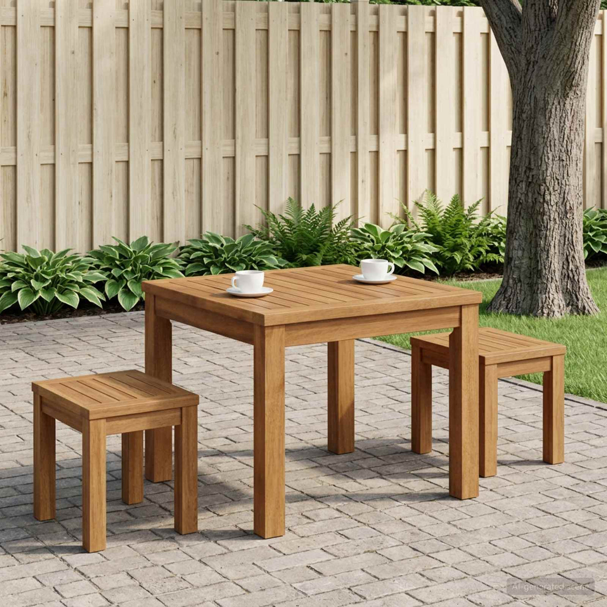 vidaXL Salontafel Naturel 40 x 40,5 x 36 cm Massief Acacia Hout