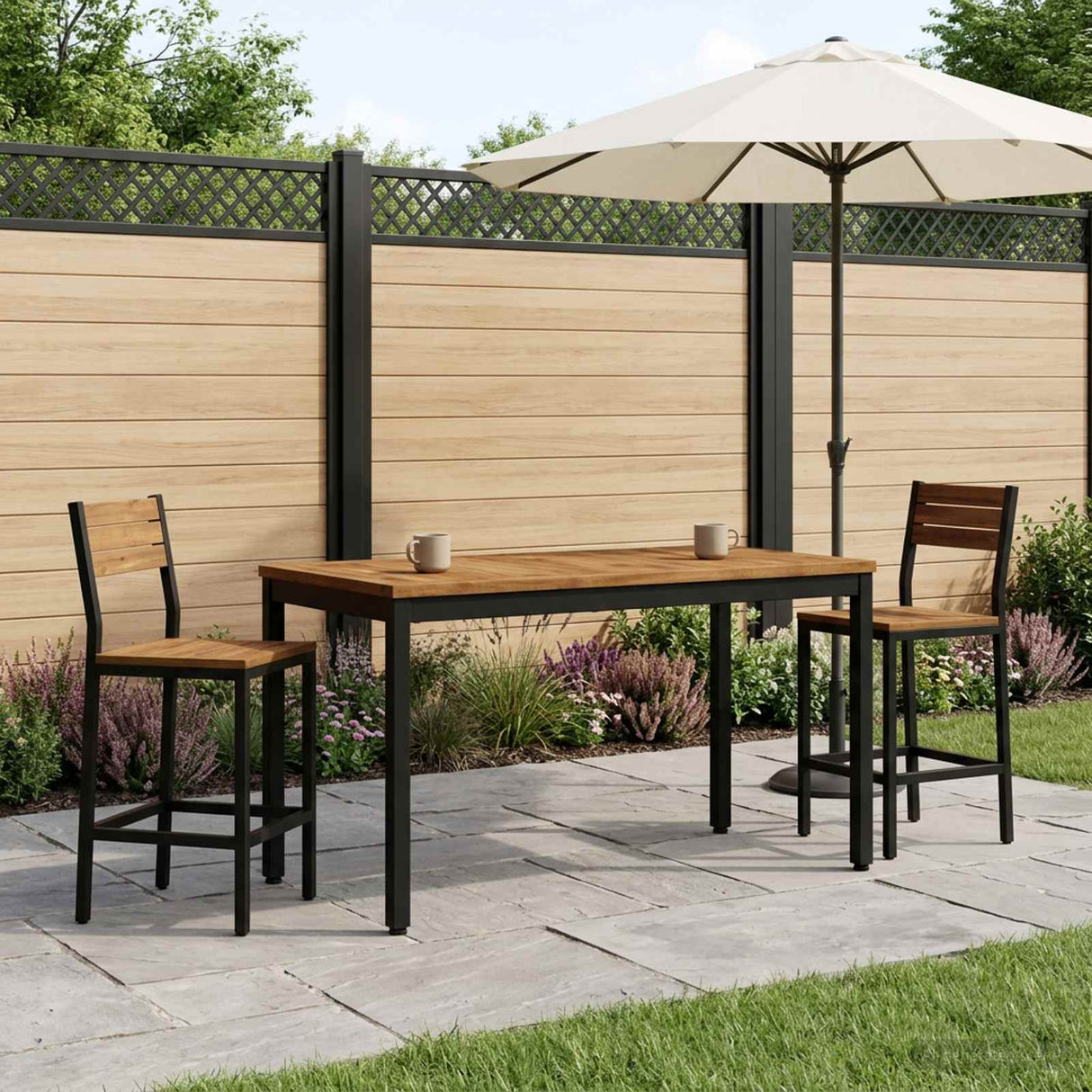 vidaXL Salontafel Naturel en Zwart 50 x 100,5 x 45 cm
