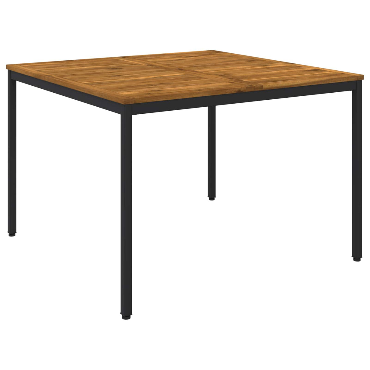 vidaXL Tuin Eettafel Naturel en Zwart 110 x 108,5 x 75 cm