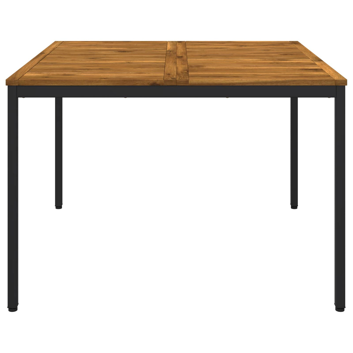 vidaXL Tuin Eettafel Naturel en Zwart 110 x 108,5 x 75 cm