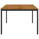 vidaXL Tuin Eettafel Naturel en Zwart 110 x 108,5 x 75 cm