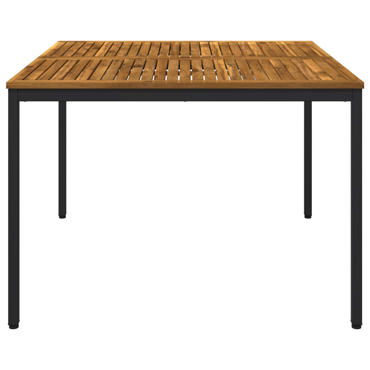 vidaXL Tuin Eettafel Naturel en Zwart 110 x 108,5 x 75 cm