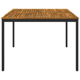 vidaXL Tuin Eettafel Naturel en Zwart 110 x 108,5 x 75 cm