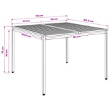 vidaXL Tuin Eettafel Naturel en Zwart 110 x 108,5 x 75 cm
