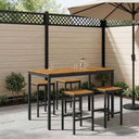 vidaXL Tuin Bar Tafel Natuurlijk en Wit 141 x 80,5 x 105 cm