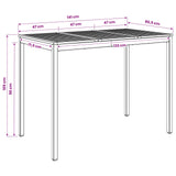 vidaXL Tuin Bar Tafel Natuurlijk en Wit 141 x 80,5 x 105 cm