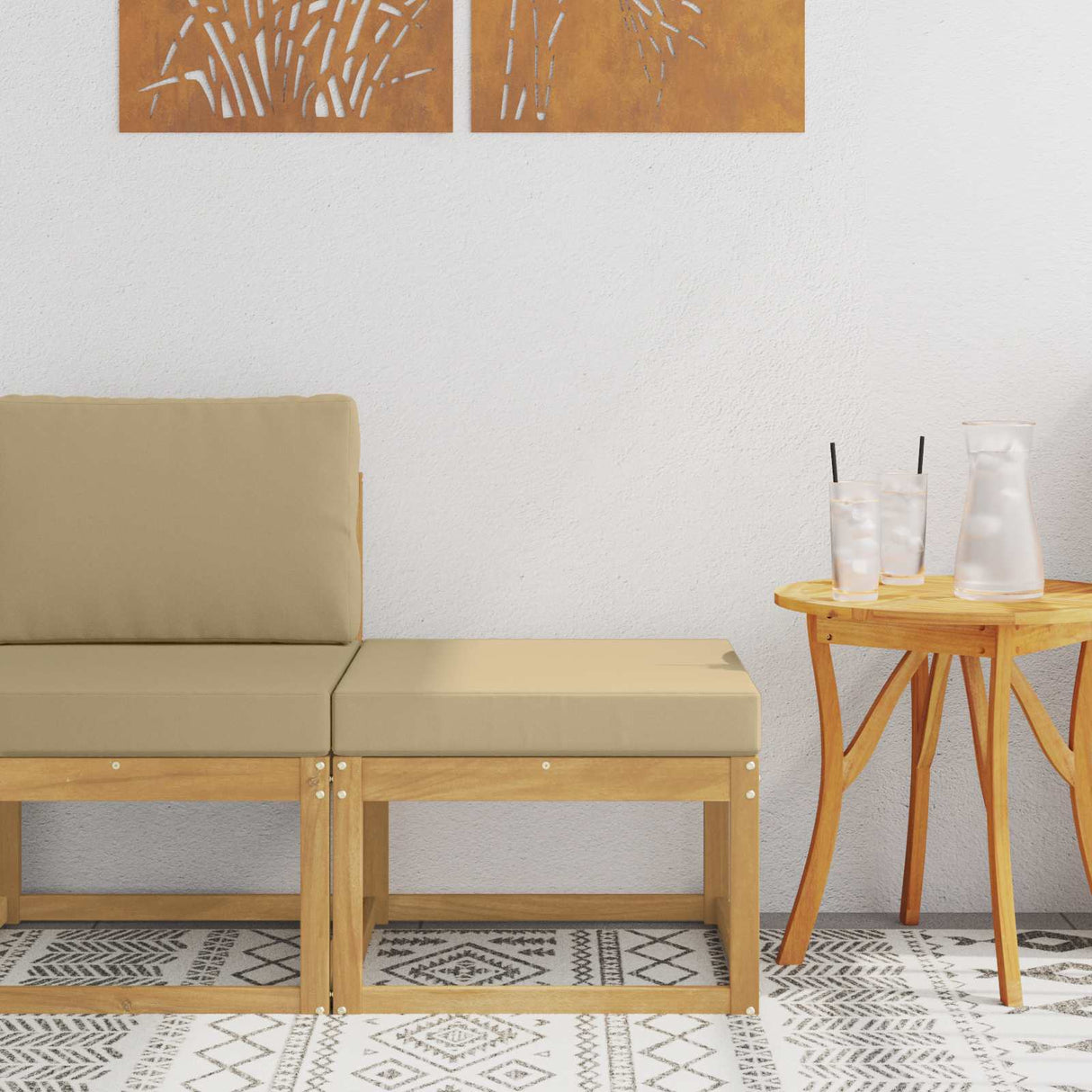 vidaXL Buiten Midden Sofa Massief Acacia Hout Naturel