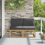 vidaXL Buiten Midden Sofa Massief Acacia Hout Naturel