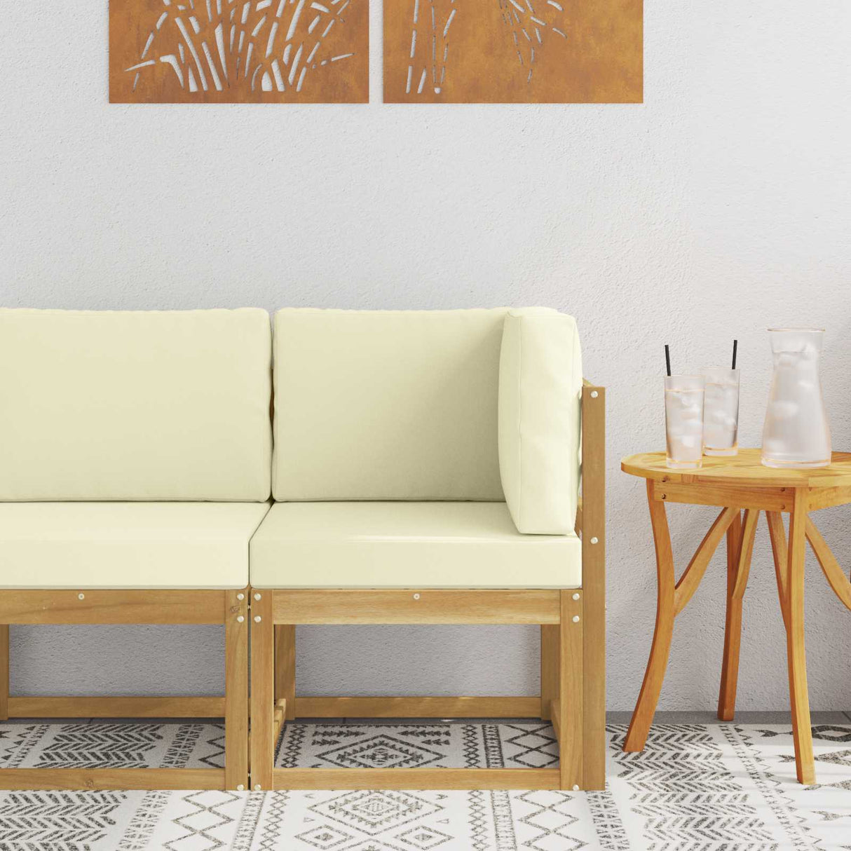 vidaXL Buiten Midden Sofa Massief Acacia Hout Naturel