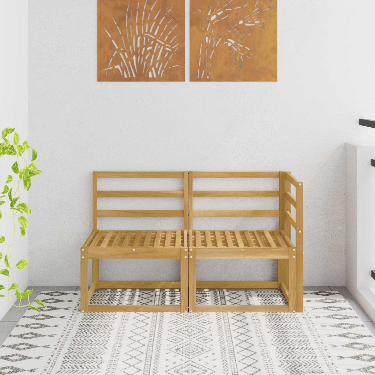 vidaXL Buiten Midden Sofa Massief Acacia Hout Naturel