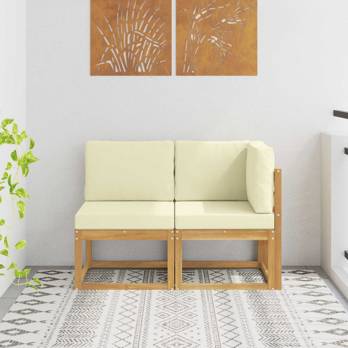 vidaXL Buiten Midden Sofa Massief Acacia Hout Naturel