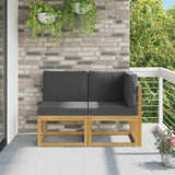 vidaXL Buiten Midden Sofa Massief Acacia Hout Naturel