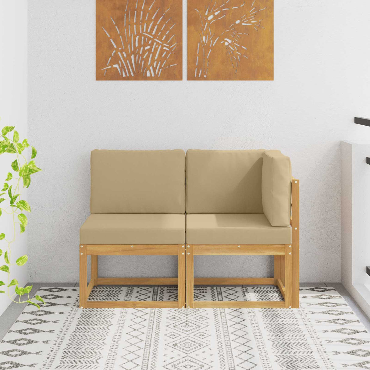 vidaXL Buiten Midden Sofa Massief Acacia Hout Naturel