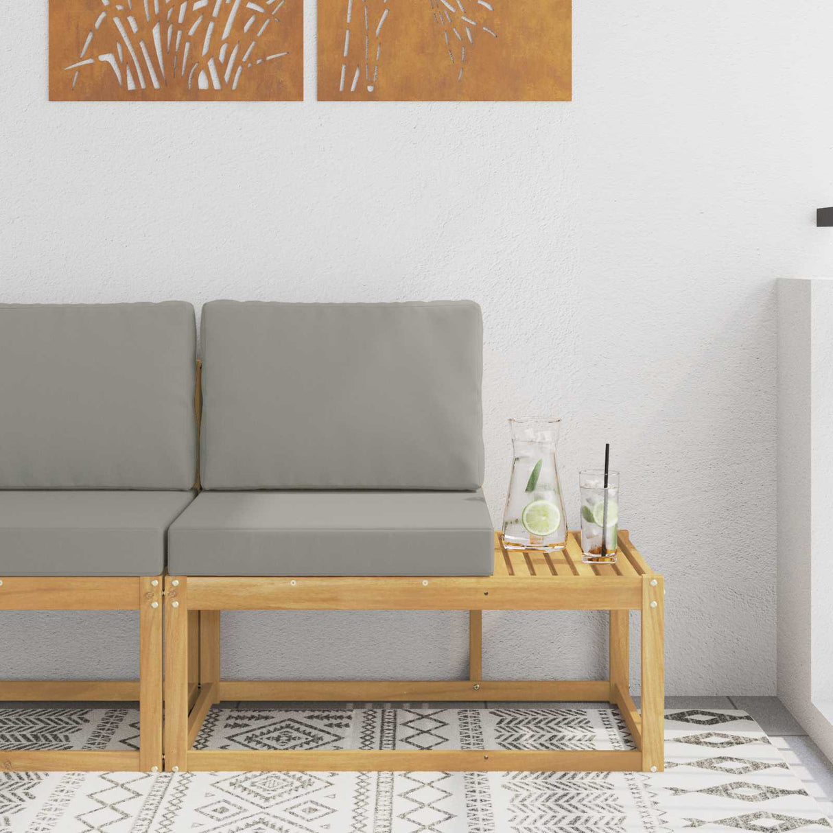 vidaXL Buiten Midden Sofa Massief Acacia Hout Naturel
