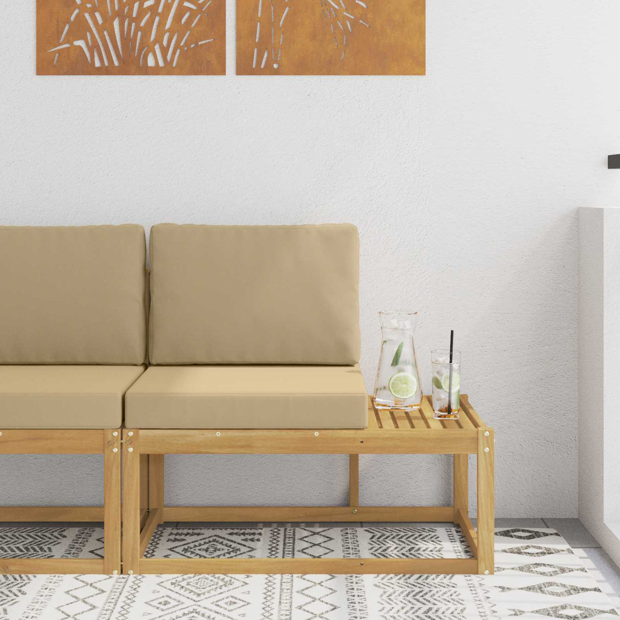 vidaXL Buiten Midden Sofa Massief Acacia Hout Naturel