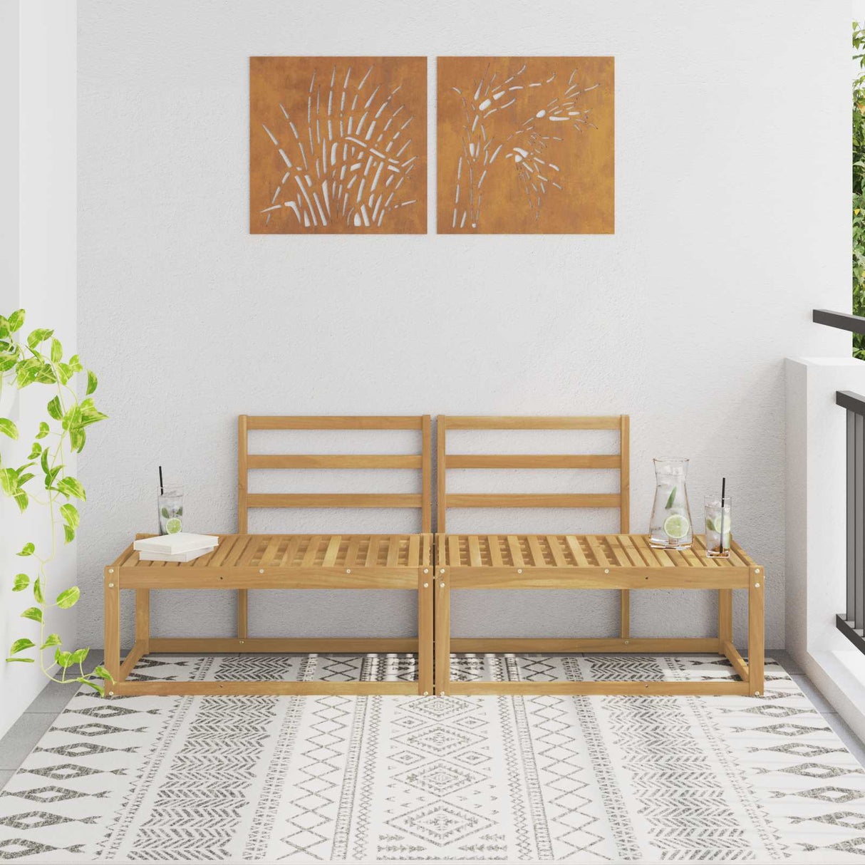 vidaXL Buiten Midden Sofa Massief Acacia Hout Naturel