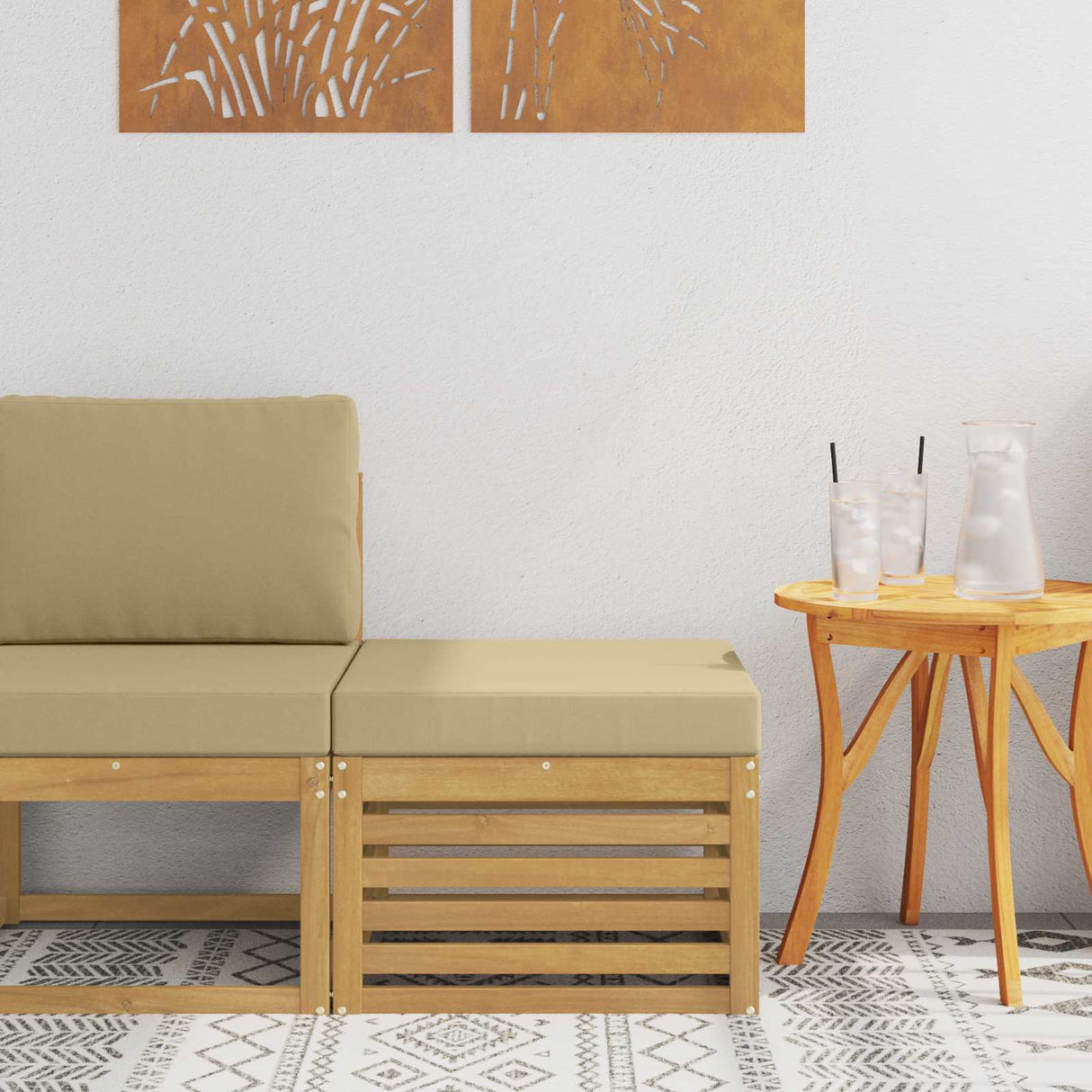vidaXL Garden Table Solid Acacia Wood Natural 59 x 59 x 37 cm