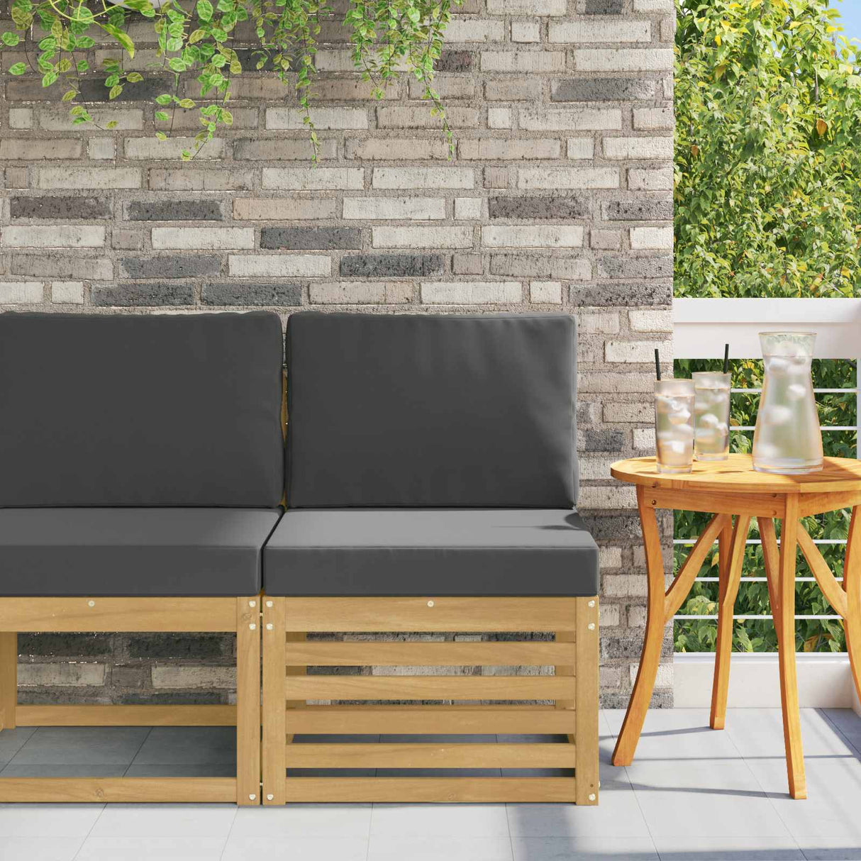 vidaXL Garden Table Solid Acacia Wood Natural 59 x 59 x 37 cm