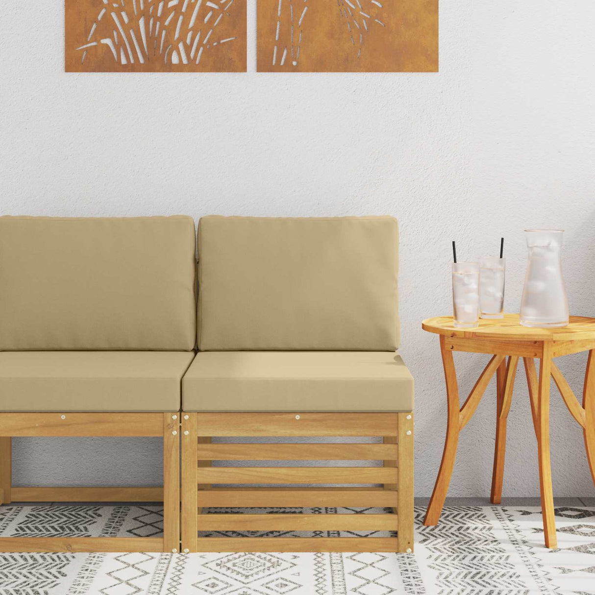 vidaXL Garden Table Solid Acacia Wood Natural 59 x 59 x 37 cm