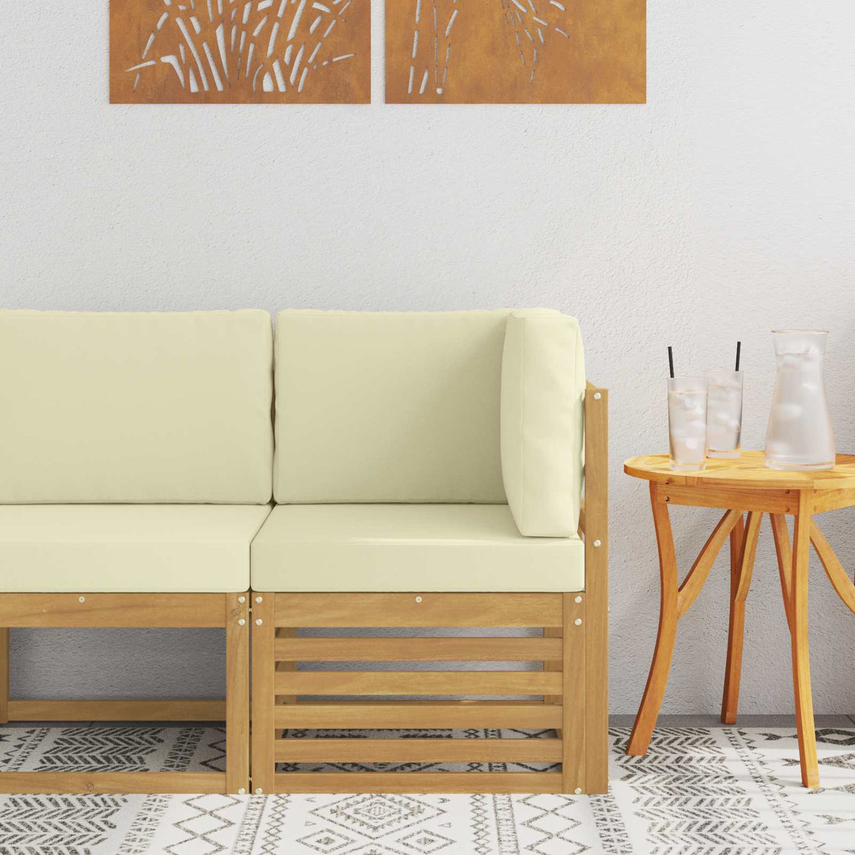 vidaXL Garden Table Solid Acacia Wood Natural 59 x 59 x 37 cm