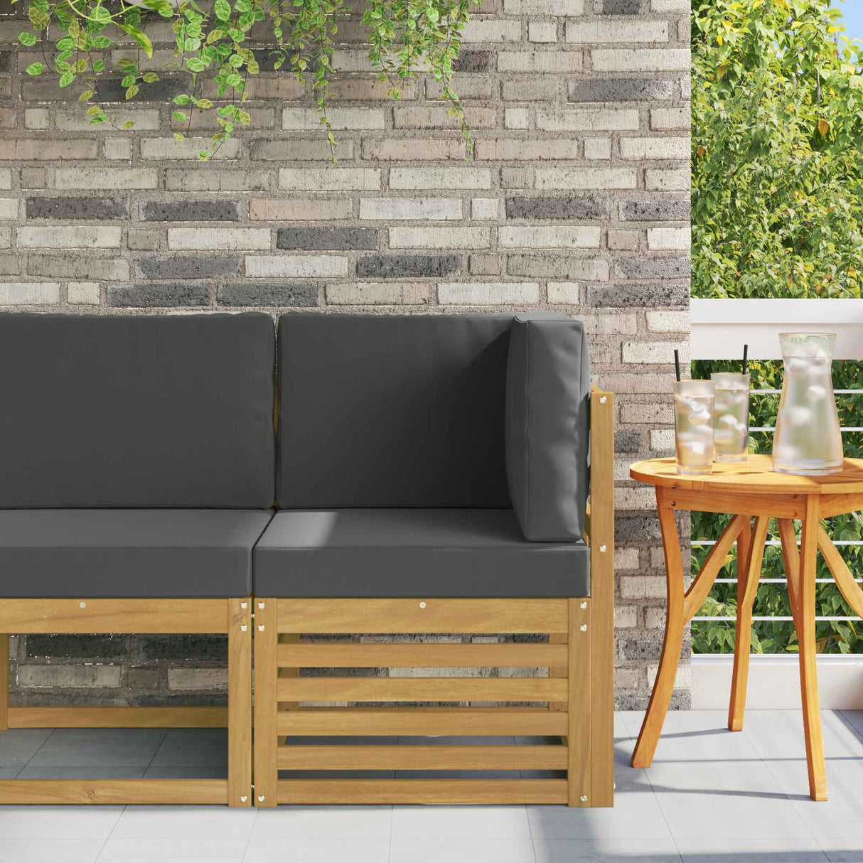 vidaXL Garden Table Solid Acacia Wood Natural 59 x 59 x 37 cm