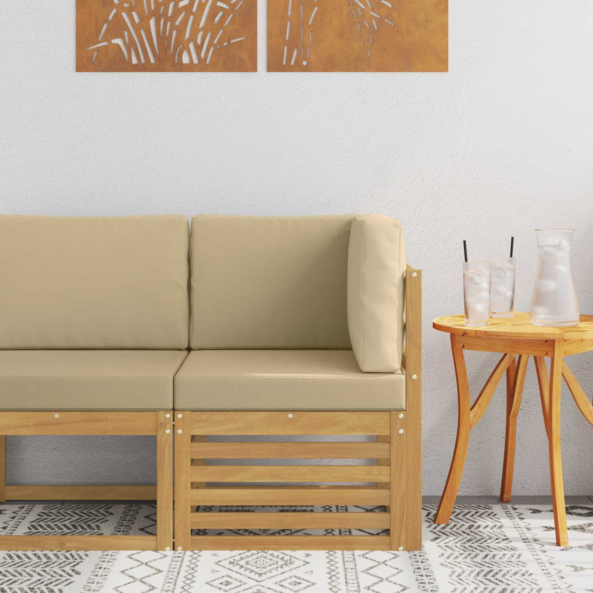 vidaXL Garden Table Solid Acacia Wood Natural 59 x 59 x 37 cm