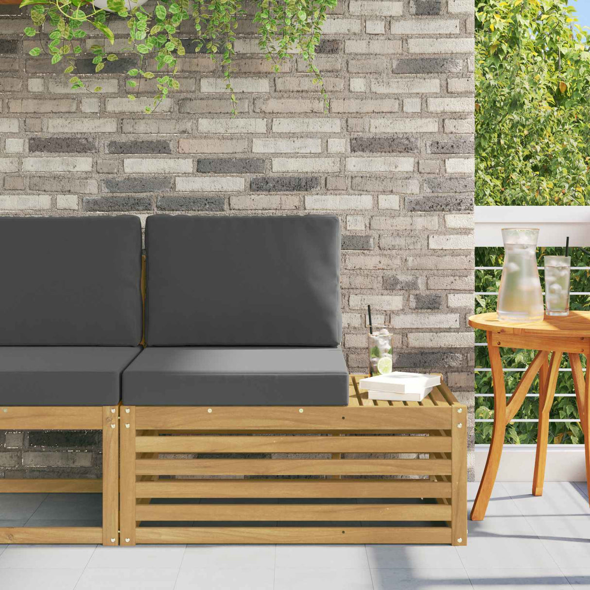 vidaXL Garden Table Solid Acacia Wood Natural 59 x 59 x 37 cm
