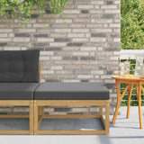 vidaXL Outdoor Ottoman Solid Acacia Wood Natural