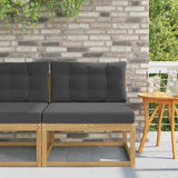vidaXL Outdoor Ottoman Solid Acacia Wood Natural