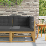 vidaXL Outdoor Ottoman Solid Acacia Wood Natural