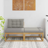 vidaXL Outdoor Ottoman Solid Acacia Wood Natural