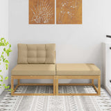 vidaXL Outdoor Ottoman Solid Acacia Wood Natural